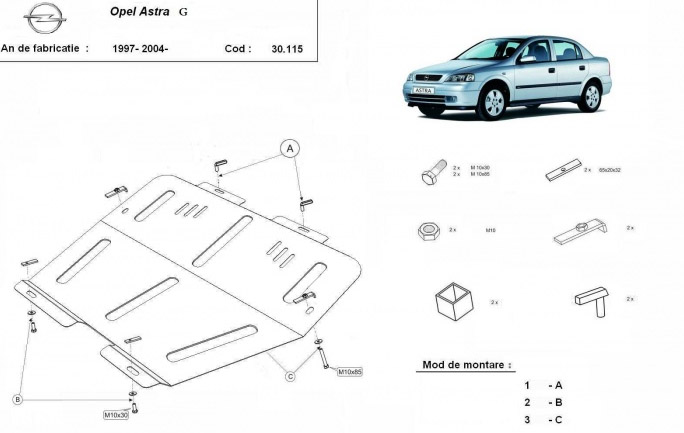Scut motor metalic Opel Astra G