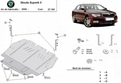 Scut motor metalic Skoda Superb dupa 2008